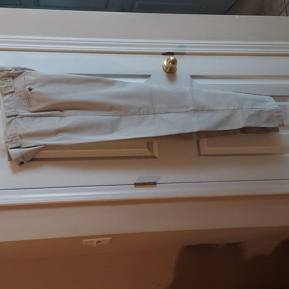 L.L. Bean Men's Classic Fit Chinos 34W - 36" TALL INSEAM Flat Front Tan EUC!